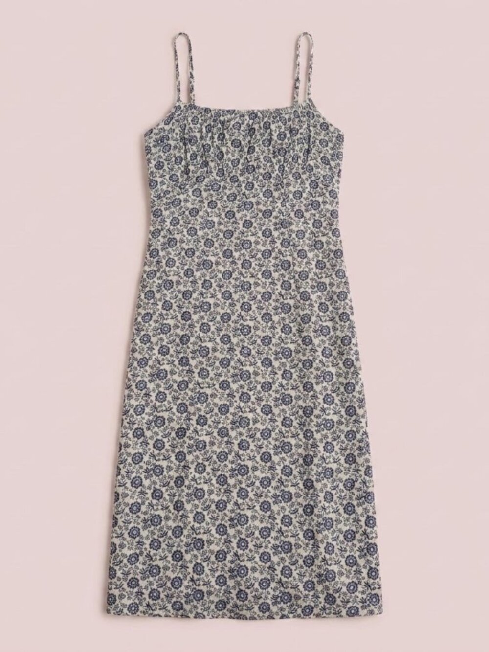 [BOGO] Vintage Blue Floral Spaghetti Strap Midi Dress​
